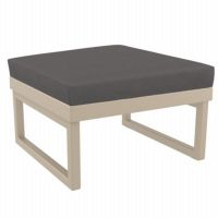 Mykonos Square Ottoman Taupe with Charcoal Cushion ISP137F