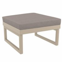 Mykonos Square Ottoman Taupe with Taupe Cushion ISP137F