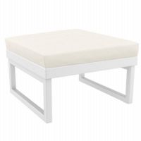 Mykonos Square Ottoman White with Natural Cushion ISP137F